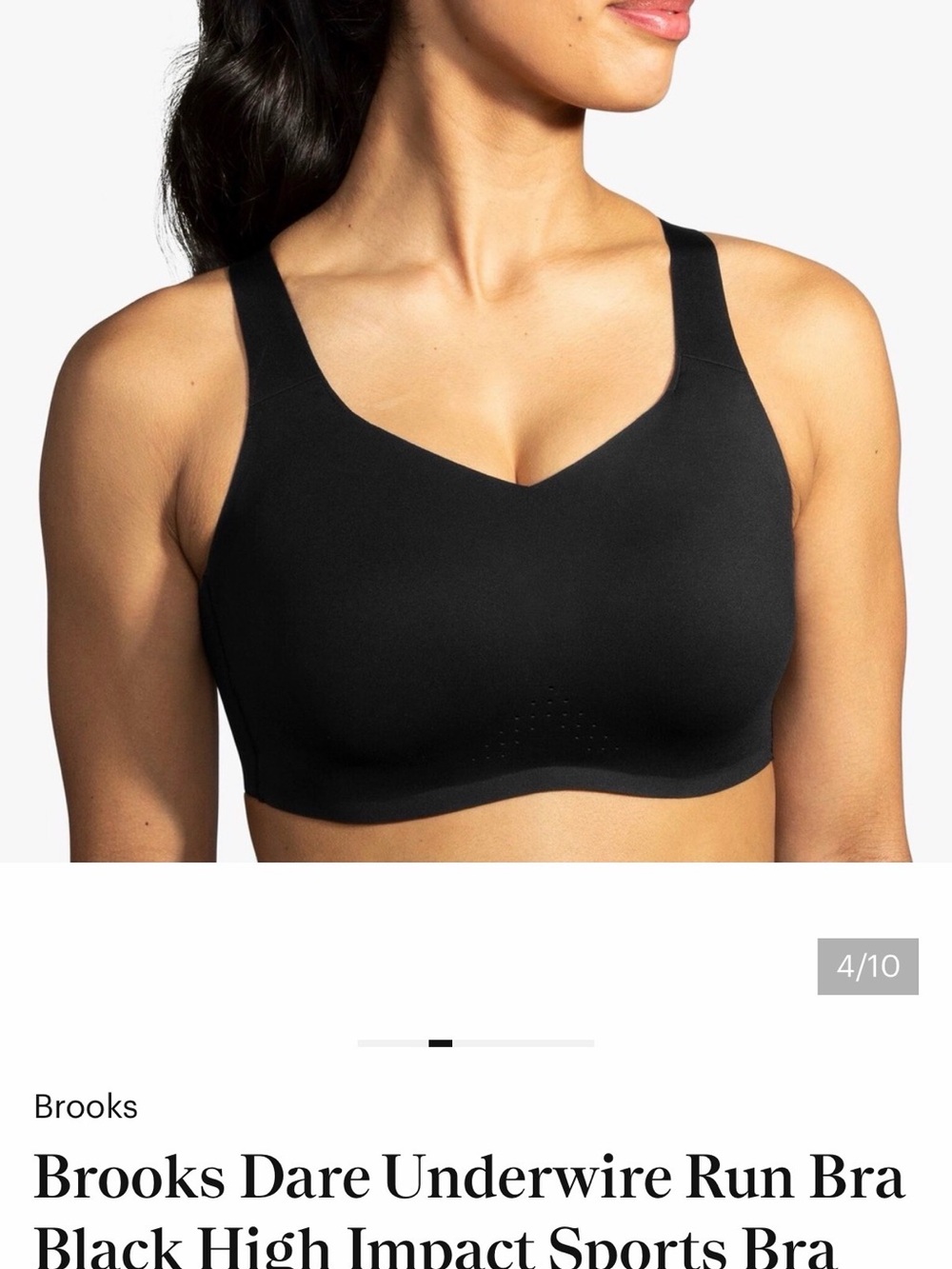 NWT Brooks Dare Underwire Run Bra size 40 C in black.